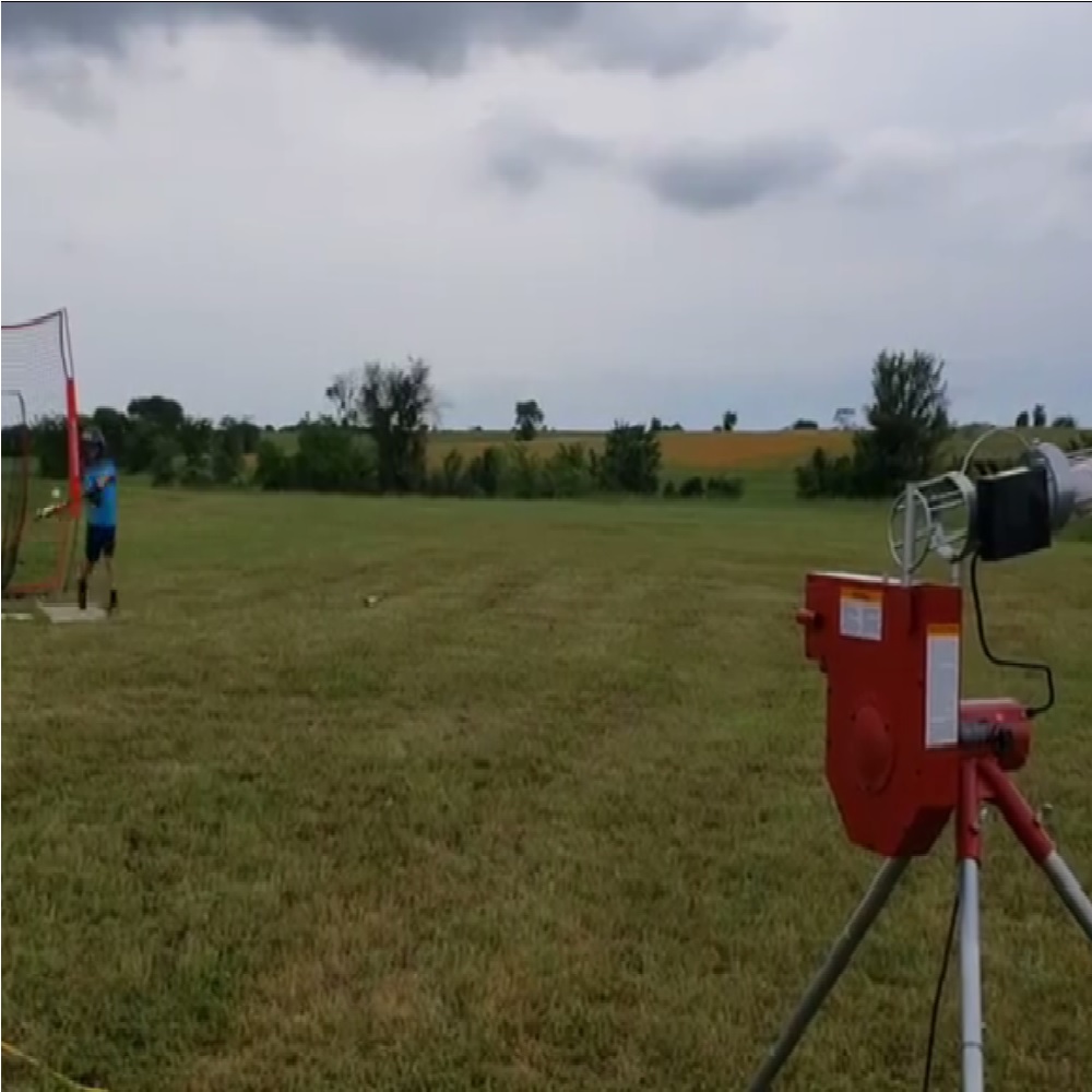 Backyard baseball practice