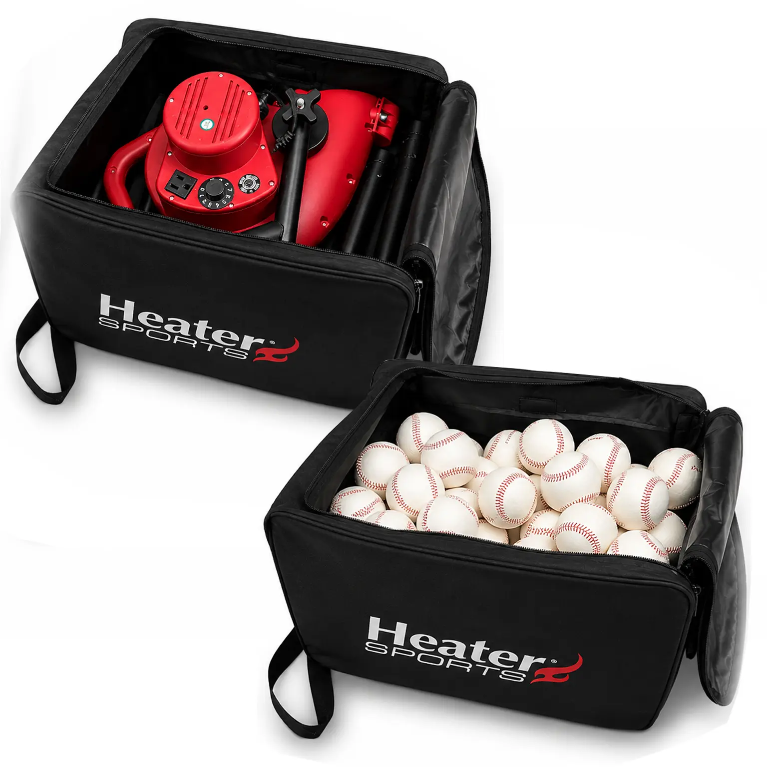 Pitching machine and ball storage bags